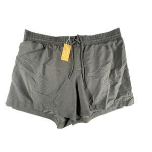 Kona Sol Swim Shorts Womens 1X Black Activewear High Rise Elastic Waist NWT